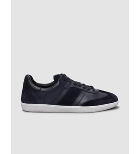 %100 Hakiki Deri Lacivert Bağcıklı Erkek Sneaker