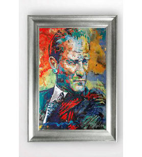 Gümüş Çerçeveli Atatürk Tablo cv790
