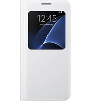 Galaxy S7 ile Uyumlu S View Cover Kılıf Beyaz EF-CG930PWEGWW
