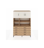 Hyperion Dolap 8 Raflı 8 Çekmeceli 3 Kapaklı 132x44x195 Çam-Aytaşı/Çam