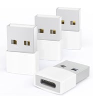 USB - USB C Adaptörü 4 Paket, Tip C Dişi - USB Erkek Dönüştürücü Güç Şarj Kablosu Adaptörü MagSafe Apple Watch Serisi 10/SE/Ultra 2 iPhone 17 E Air Pro Max AirPods Pro ile Uyumlu, Beyaz