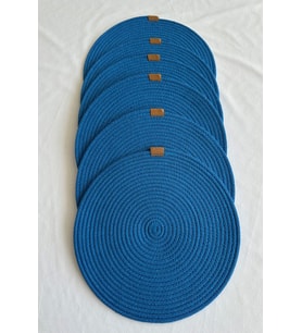 Yuvarlak Supla Amerikan Servis Sofra Altlığı, Masa Dekoru 33cm 6lı (Mavi)
