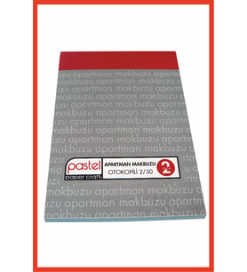 Apartman Makbuzu 14x20cm boyutunda 2/50 Otokopili 1 Asıl 1 Suret 2 Nüsha 120 Adet