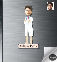 Kişiye Özel Doktor Erkek Ahşap Magnet -3