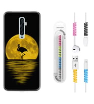 Oppo Reno 2Z 4 Lite 4 Pro 5 6 7 A31 Kılıf Kablo Koruma Spiral Silikon Ay ve Flamingo 1775
