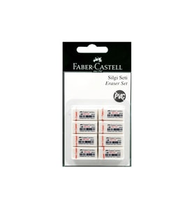 Faber-castell Küçük Boy Pvc Free Beyaz Silgi No:30 Blister 8 Adet