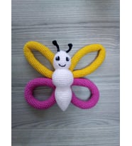 Kelebek Çıngırak Amigurumi Organik Oyuncak
