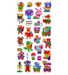 Sticker Kabartmalı Stiker Defter Planlayıcı Etiket (Ldg048)-17x9 cm- Okul Hayvanlar