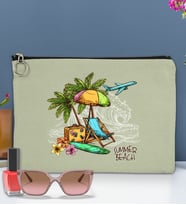 BK Gİft Yaz Temalı-9 Astarlı Portföy Çanta 30x21cm(12 Renk Seçeneği), Baskılı El Çantası, Organizer Çanta (Mint Yeşili)
