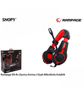 RAMPAGE RAMPAGE SN-R1 Stereo 3.5mm Jack Siyah/Kırmızı Gaming Mikrofonlu Kulaklık