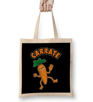 Cute & Funny Carrate Karate Training Carrot Pun Bez Çanta Uzun Saplı
