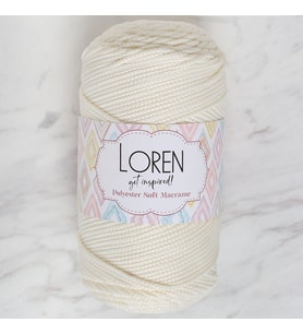 Polyester Macrame Krem El Örgü İpi - Lm003 - 34427