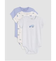 LCW baby Mavi Baskılı Erkek Bebek Çıtçıtlı Body 3'lü