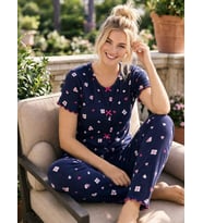 Kadın 01605 Kısa Kol Kaşkorse Pijama Takımı