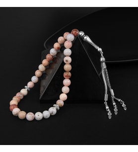 Opal Pembe Doğal Taş Tesbih 33lük - 8mm (Çok Renkli)