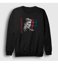 Presmono Unisex Siyah Colorful David Bowie Sweatshirt 301791tt