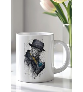 Breaking Bad Heisenberg Tasarımlı 330ml Baskılı Beyaz Seramik Kupa Bardak