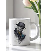 Breaking Bad Heisenberg Tasarımlı 330ml Baskılı Beyaz Seramik Kupa Bardak