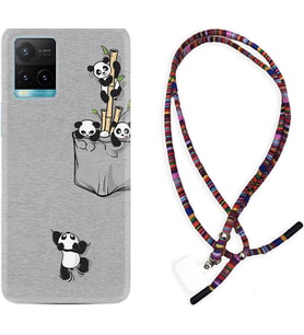 Vivo Y11S Y21S Y20 Y20S Y70 Kılıf Boyun Asklı Rasta Silikon Pandalar 1798