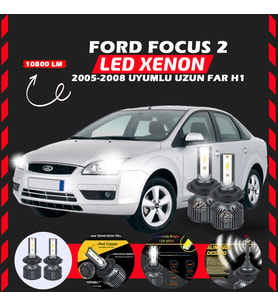 Ford Focus 2 2005-2008 Uzun Far Uyumlu Şimşek Etkili Led Xenon Premium Series H1
