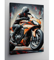 Kanvas Tablo Hızlı Motosikletçi