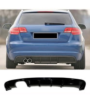 Audi A3 8P FL S3 Difüzör 4 Kapı Uyumlu Parlak Siyah Plastik 2008-2012 Arka-difizör-bodykit-ek-karlık