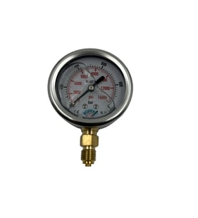 Manometre Gliserinli Alttan Çıkışlı Q63 - 0 - 1000 Bar 1/4