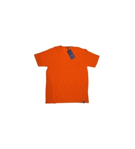 Turuncu Kamuflaj Desenli V Yaka T-Shirt