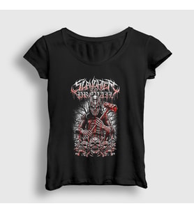 Presmono Kadın Siyah Skulls Slaughter To Prevail T-Shirt 461571tt