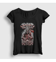 Presmono Kadın Siyah Skulls Slaughter To Prevail T-Shirt 461571tt