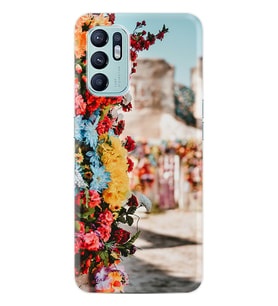 Oppo Reno 6 Kılıf Silikon Desen Özel Seri Gerçek Çiçekler 1743