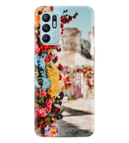 Oppo Reno 6 Kılıf Silikon Desen Özel Seri Gerçek Çiçekler 1743