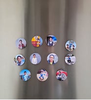 Resimli 24 Adet Kişiye Özel Ahşap Buzdolabı Magneti