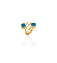 Kadir Jewellery 22 Ayar Altın Kaplama Zirkon Taşlı Ayarlanabilir Renkli Taşlı Yüzük