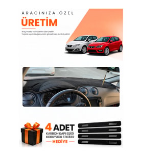 SEAT IBIZA (2008-2017) Uyumlu Torpido Koruma Örtüsü Oto Kılıfı - Siyah