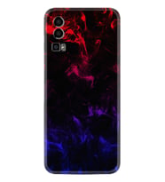 General Mobile GM 23 Kılıf Silikon Desen Özel Seri Blue Red Fire 1637