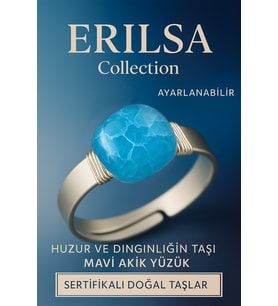 Sertifikalı Doğal Mavi Akik Taşı Yüzük – Ayarlanabilir Kalın Tımbıl Kasa
