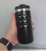 Geometrik Desenli Siyah Renk Termos Bardak 300mL