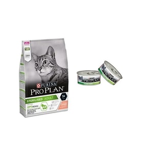 Pro Plan Sterilised Somonlu Maması 3 Kg + Pro Plan Sterilised Somonlu Kedi Maması 85 G (Çok Renkli)