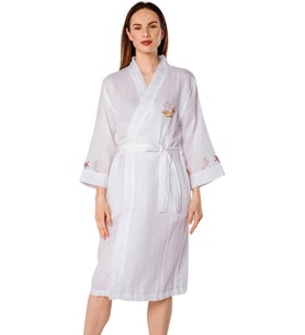 Müslin Bornoz Müslin Sabahlık Kadın Lohusa Sabahlık Müslin Kimono - Kaftan Plaj Giyim