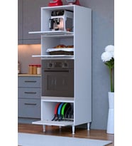Eliusta Luno 3 Kapaklı Modüler Dolap Fırın Dolabı 60x185,9x56 cm Geniş Kapasiteli Saklama Dolabı (Beyaz)
