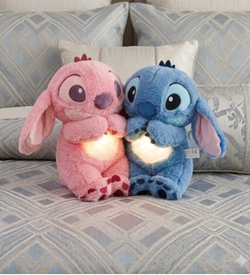 İkili Mavi ve Pembe Stitch Lola Kalp Atışlı Nefes Alan Melodili Uyku Arkadaşı 5 Fonksiyonlu