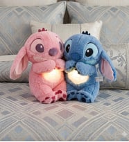 İkili Mavi ve Pembe Stitch Lola Kalp Atışlı Nefes Alan Melodili Uyku Arkadaşı 5 Fonksiyonlu