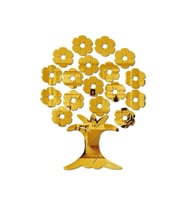 ÇİÇEKAĞAÇ001 MODEL MODERN TASARIM MDF ÜZERİ AKRİLİK DUVAR DEKORASYON ÜRÜNLERİ GOLD RENK 50 CM