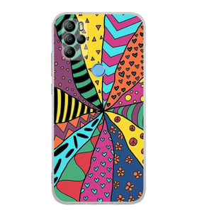 PrintiFy General Mobile GM 21 Pro ile Uyumlu Retro Color 4  Kamera Korumalı Şeffaf  Kılıf