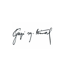 Gazi M.Kemal İmza Sticker Siyah 25*10 Cm