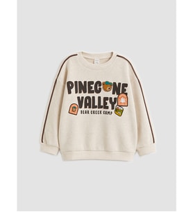 LCW Kids Beyaz Baskılı Erkek Çocuk Sweatshirt