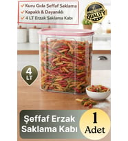 #SaklamaKabı Mutfak Düzeni Organizer Kapaklı Dayanıklı Şeffaf Kuru Gıda Erzak Saklama Kabı 4 Lt
