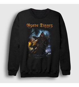 Presmono Unisex Siyah Grim Reaper Grave Digger Sweatshirt 548711tt