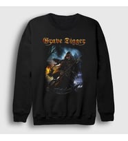 Presmono Unisex Siyah Grim Reaper Grave Digger Sweatshirt 548711tt